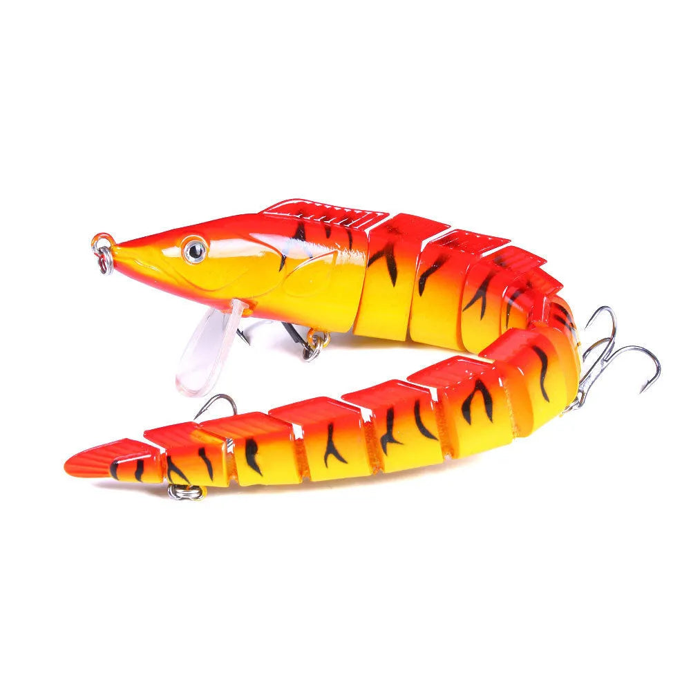 Multi-section simulated loach fishing lure, 23cm long, in JM029 colour variation on a #2 hook.