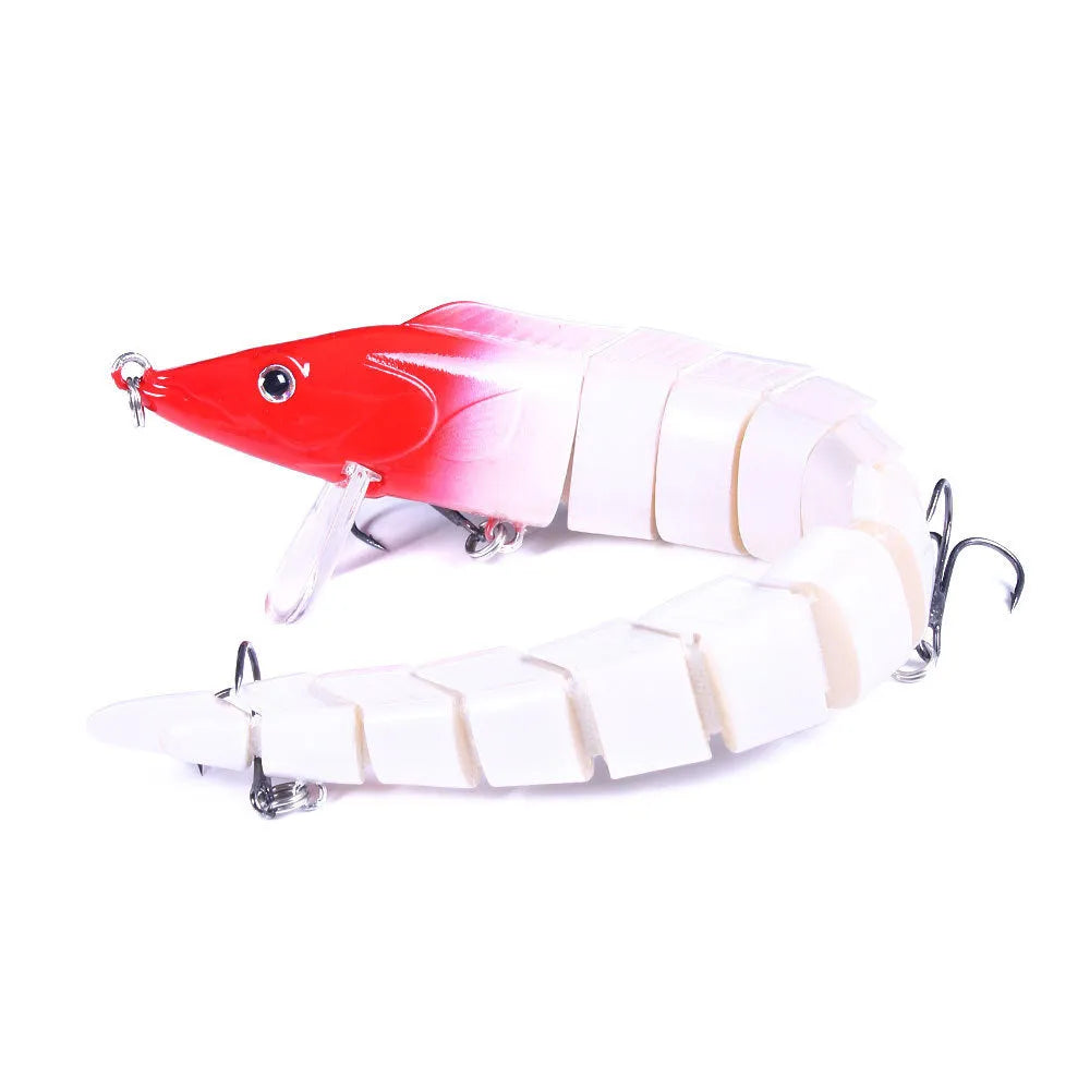 Multi-section simulated loach fishing lure, 23cm long, in JM029 colour variation on a #2 hook.