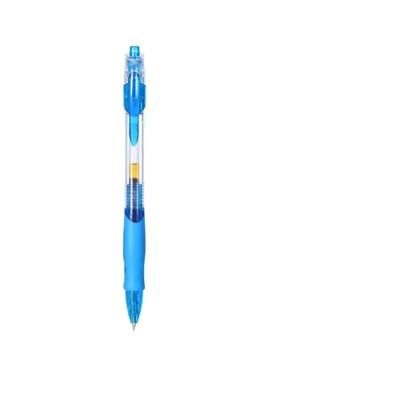 0.5mm gel pen with plastic barrel in black, red and blue ink colour options