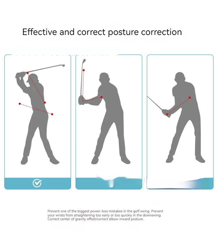 Black golf swing training rope with silicone elastic string for swing correction practice