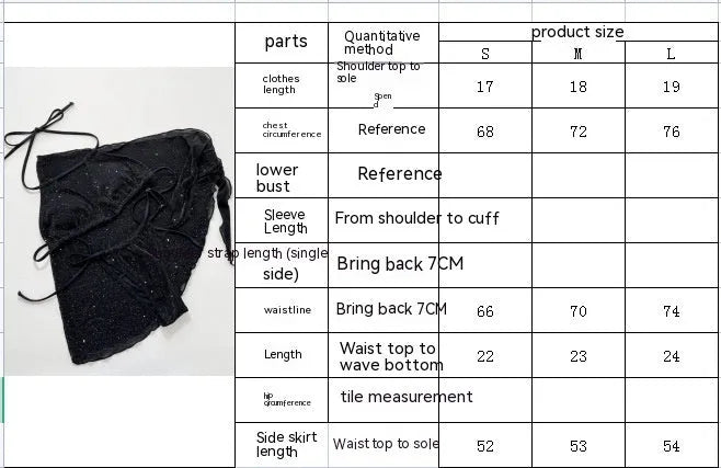 Black three piece bikini swimsuit set with separated top and shorts