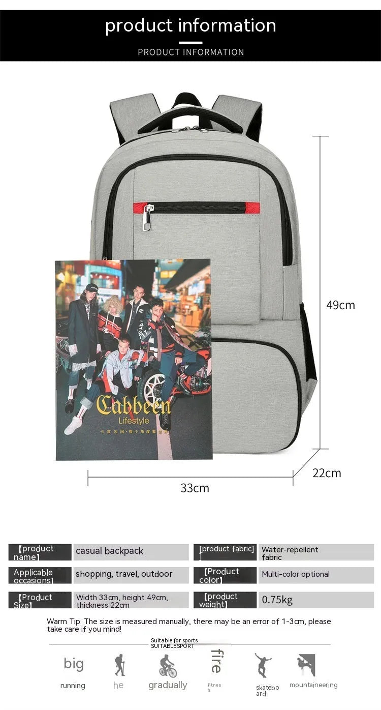 Light grey Oxford cloth picnic backpack with curved shoulder straps showing insulated compartments