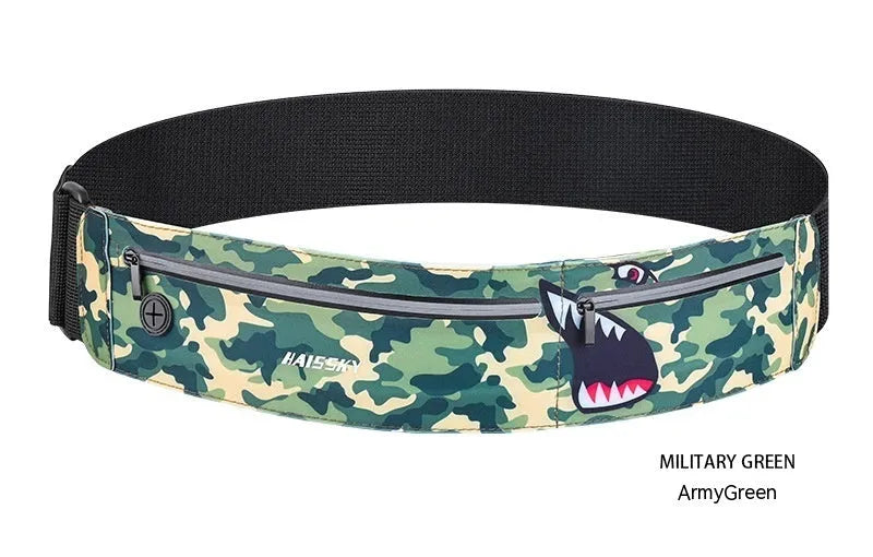 8-inch waterproof waist bag in camouflage crocodile colour for outdoor sports