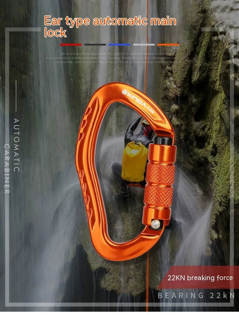 Automatic master lock climbing carabiner hook in a choice of five colours