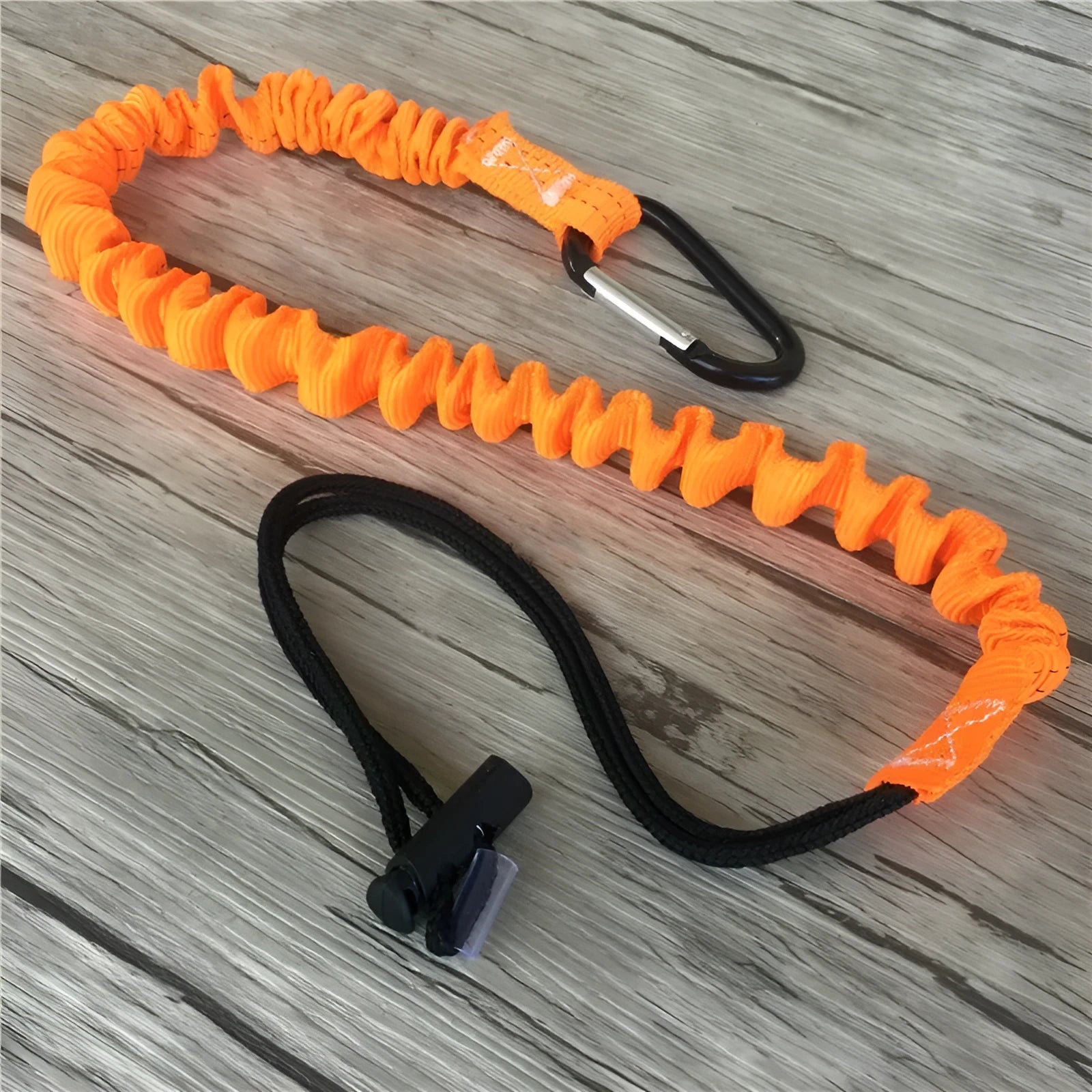 Orange fishing rod safety rope measuring 90cm with 10kg load capacity