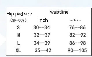Black cycling hip pad pants showing integrated protective padding for sports safety in S M L XL sizes