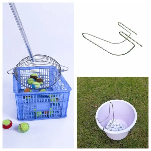 Stainless steel golf ball picker with metallic finish for retrieving balls from water hazards