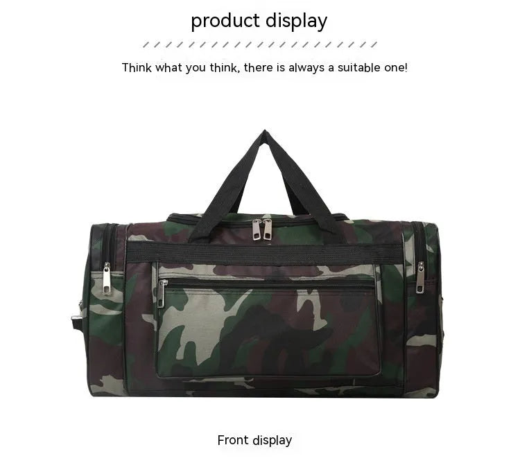 Camouflage pattern luggage bag with waterproof fabric and below 20L capacity for leisure travel