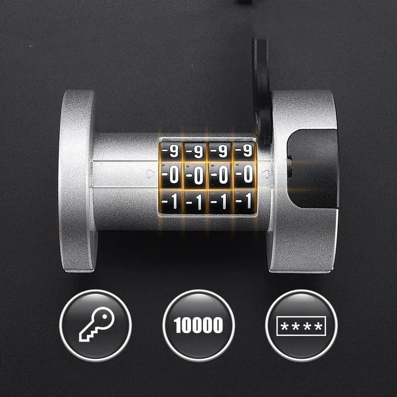 Black folding bicycle lock with zinc alloy and steel construction in compact folded position