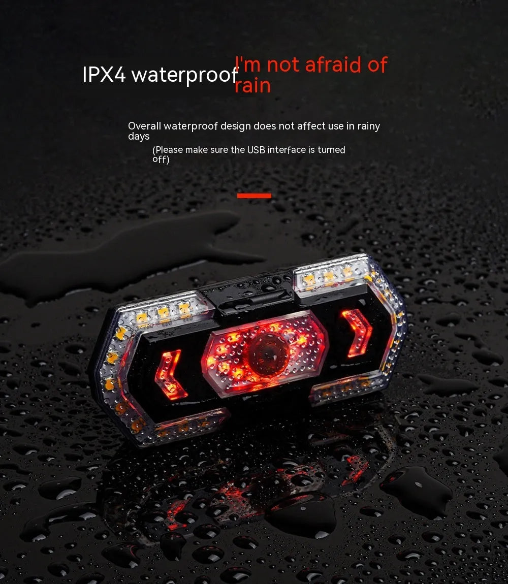 Black wireless remote control motorcycle LED taillight with USB charging port