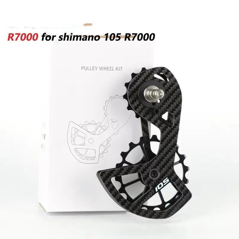 LTWOO 105 blue aluminium rear derailleur pulley kit compatible with Shimano R7000