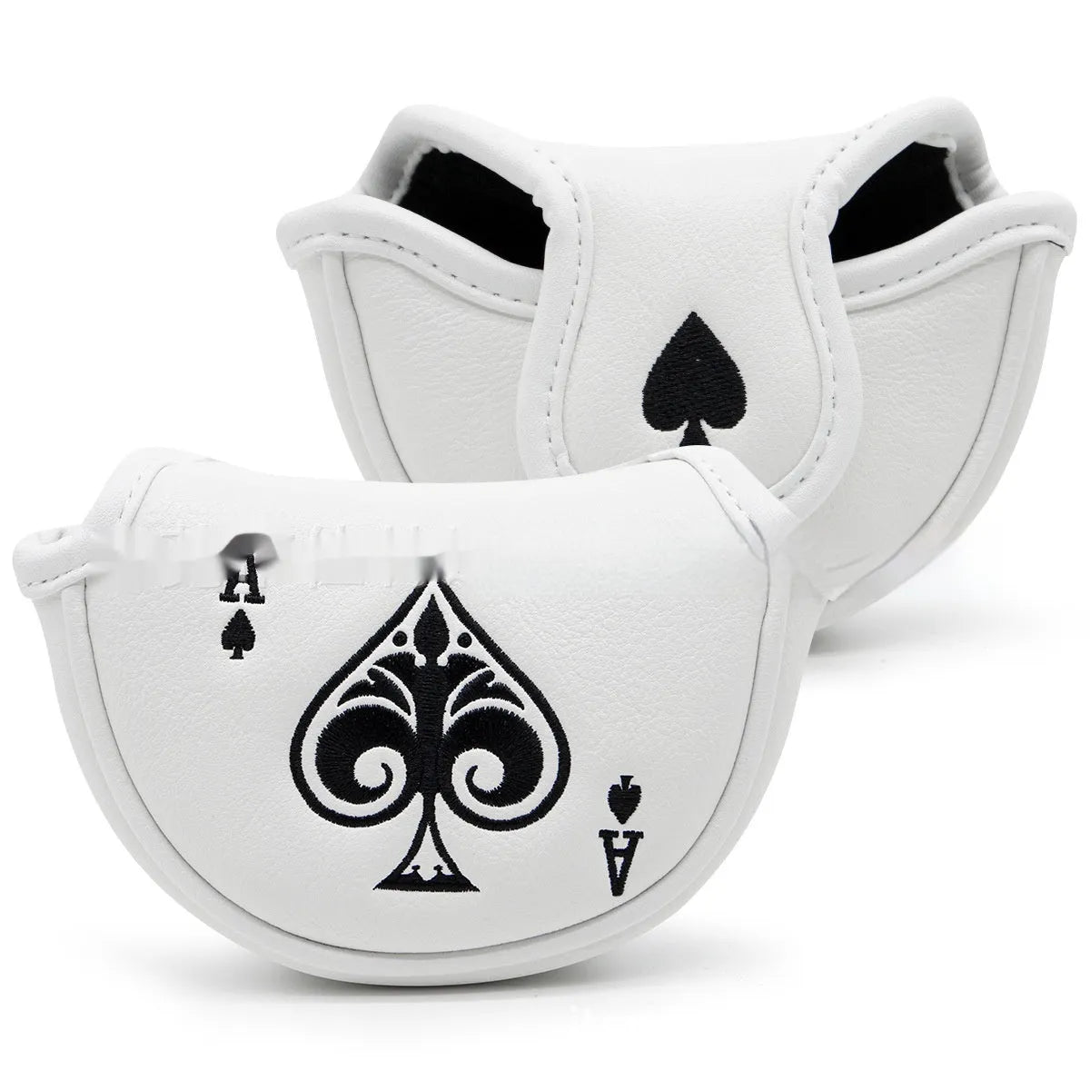 Flexible PU golf putter sleeve cover for club head protection, shown in one of three available colour options.