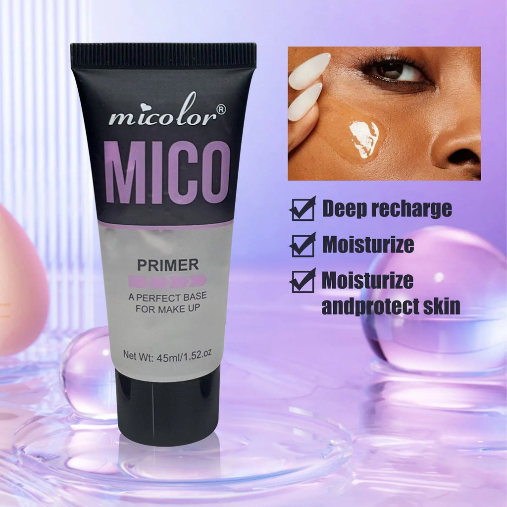Makeup primer and finishing spray two-in-one set with 40ml lotion and 45ml mist spray bottles