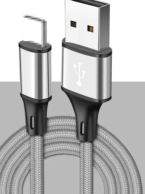 2-metre braided USB to TYPE C charging cable in five colour options for mobile phones