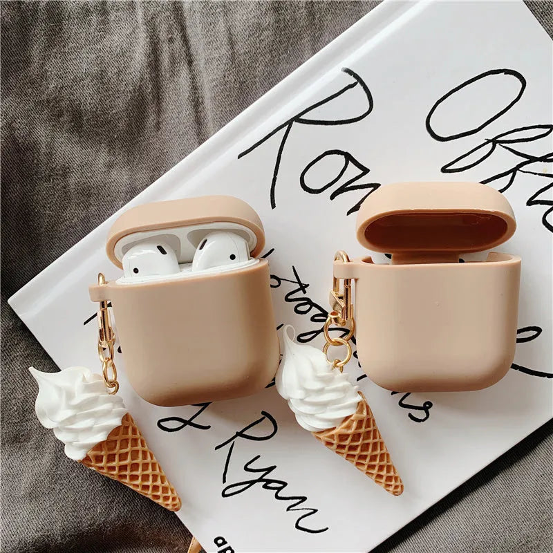 Cylinder ice cream design silicone case for Apple AirPods 2 wireless earphones