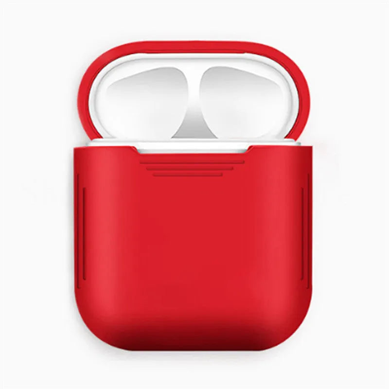 Silicone protective case for AirPods with earmuffs and a detachable anti-lost rope in various colours.