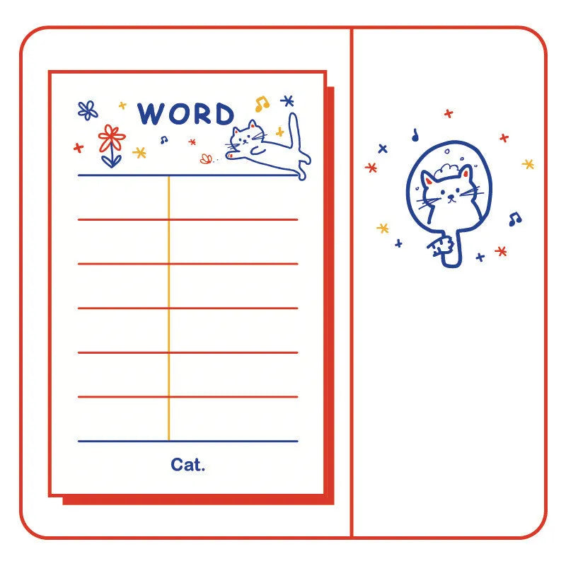 Countdown notes pad showing eight design themes including cherry, flower, cloud, and ice cream patterns