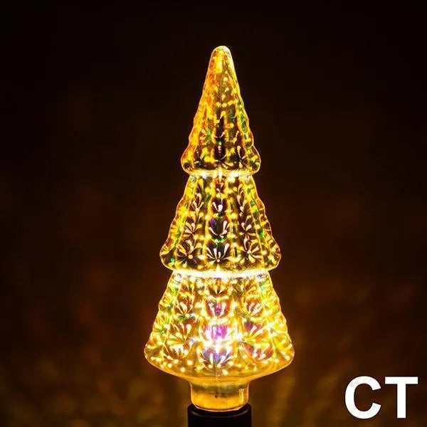Decorative LED 3D light bulb with E27 socket in various shapes including heart and star designs