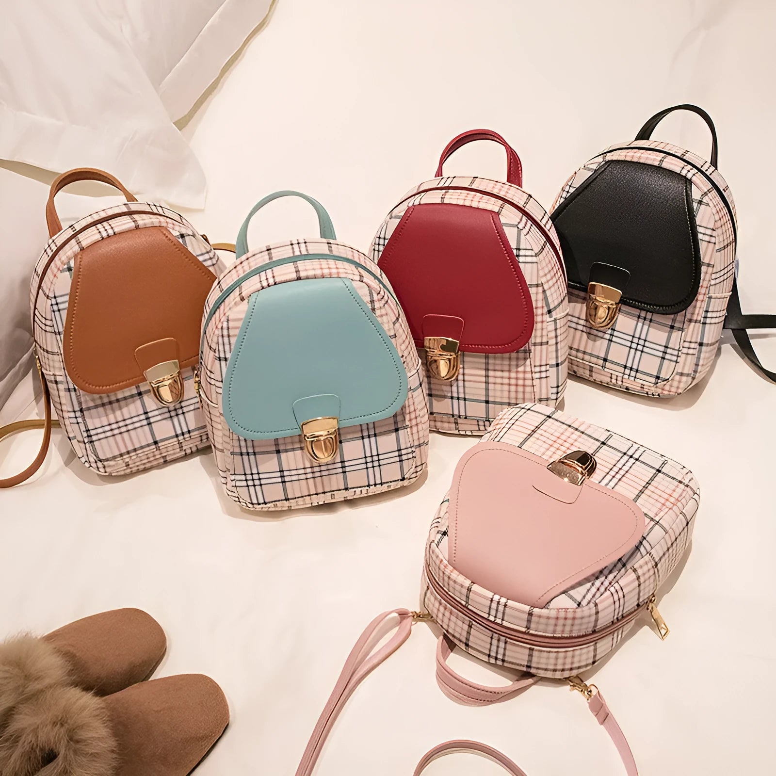 One shoulder diagonal phone bag in PU leather with adjustable strap