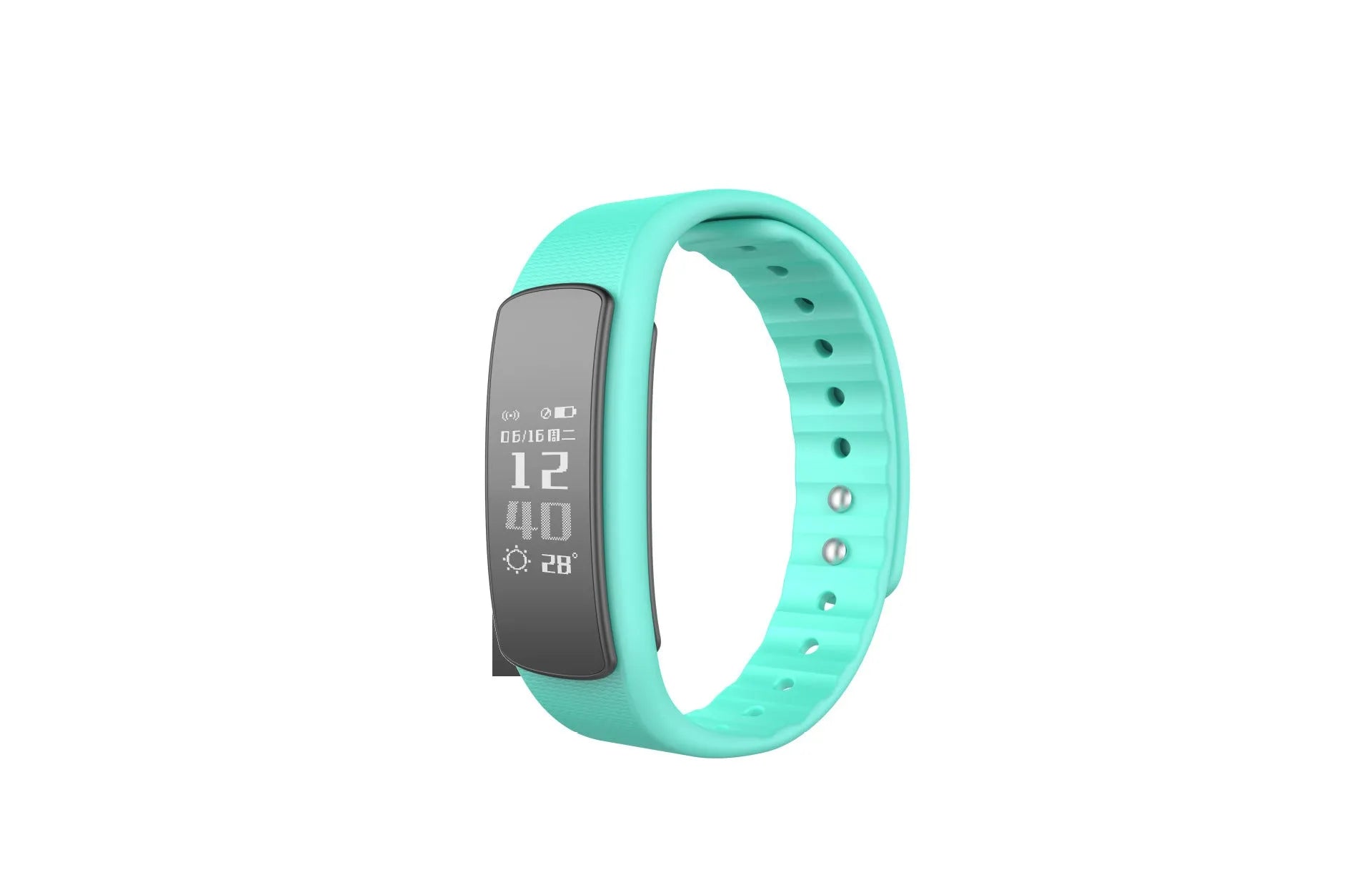 I6 smart sports bracelet with black TPU wristband and 0.96 inch screen