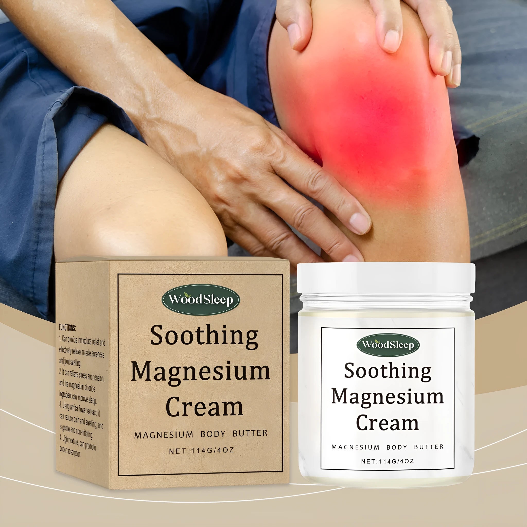 114g tube of white magnesium cream for post-exercise body care with magnesium chloride