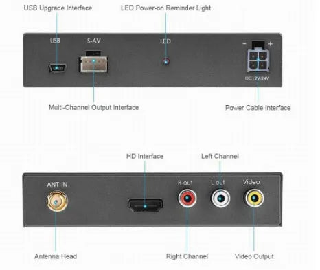 Black car mirror link box with Wi-Fi AV conversion for smartphone and tablet car connectivity