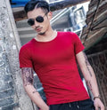Men's bamboo fibre summer t-shirt shown in multiple colour options including black, blue, grey, green, red and white.