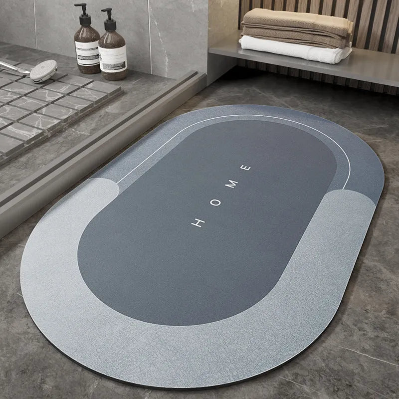 A blended material floor mat in Baikal blue, available in oval and rectangular shapes.