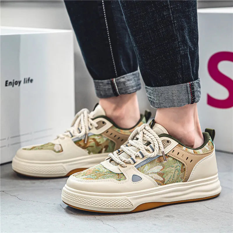 Men's canvas casual shoes in Milan green colour with round toe and flat heel design