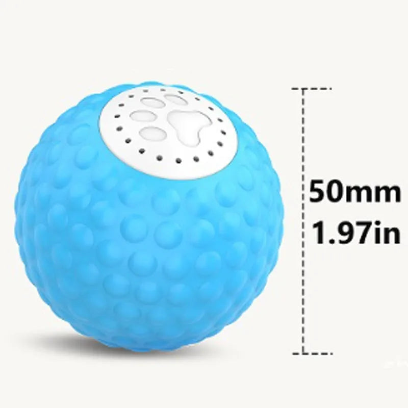 Remote control cat toy ball in blue, green, and yellow colours with rolling motion and sound features