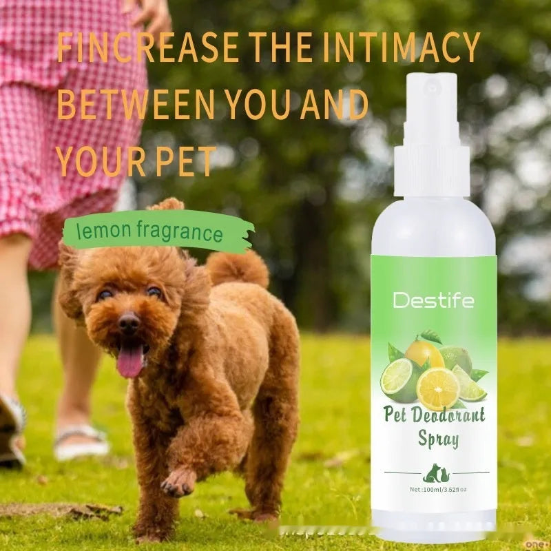 100ml lemon pet deodorant aromatherapy spray bottle for cat and dog cleaning