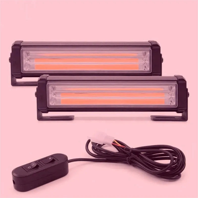 Yellow 208 model drag strobe warning light with aluminium alloy housing measuring 160mm