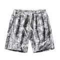 Men's camouflage pattern corduroy athletic shorts with high waist and straight leg in grey
