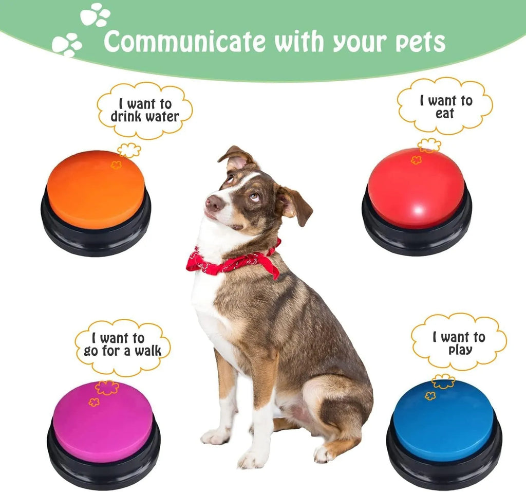 Voice recording button for dog training with 30 second record playback function in multiple colour options