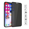Black anti-peeping tempered glass screen protector for Apple iPhone with privacy protection features