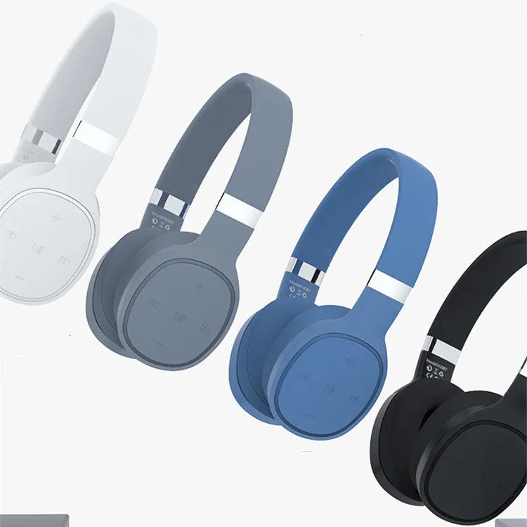 Wireless Bluetooth headset with 40mm speakers in black, blue, grey, or white colour options