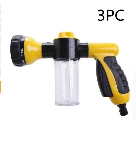 Green high pressure foam spray gun with adjustable nozzle for car washing and garden cleaning