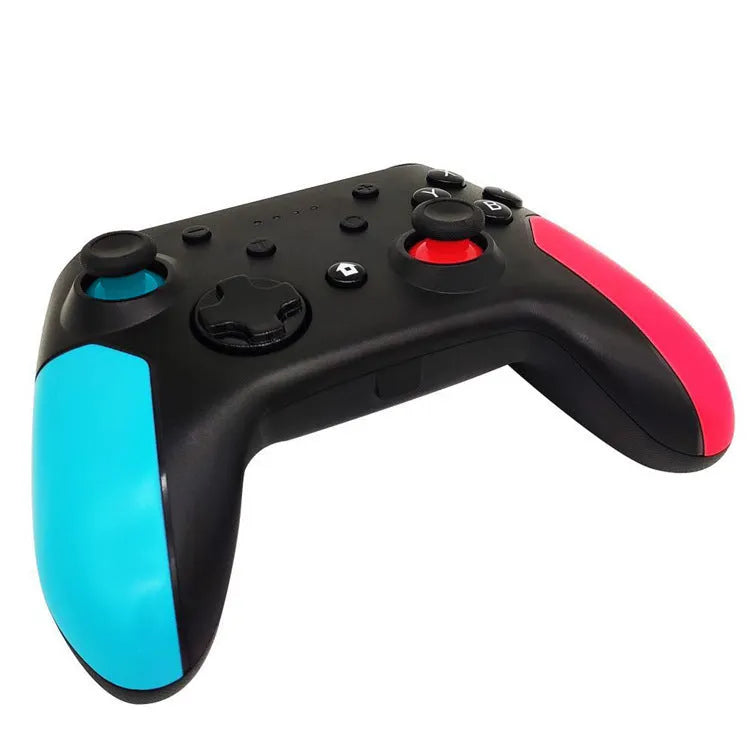 Nintendo Switch Bluetooth game controller in blue and red colour combination with USB cable