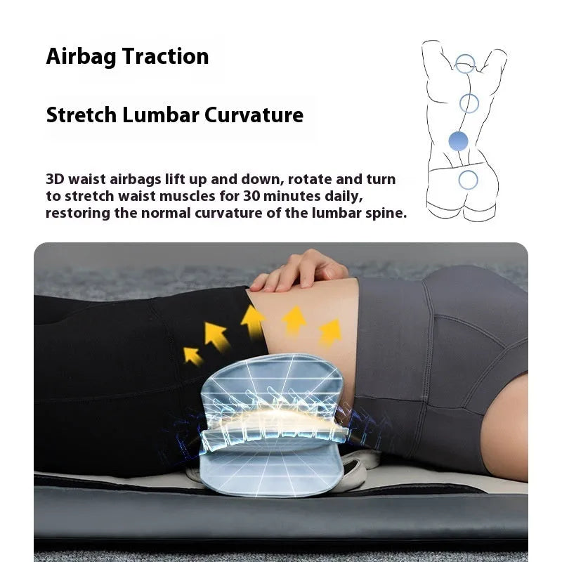 Electric full body massage mat with PU leather surface, AC powered, airbag clamp and friction functions, AVS-307C