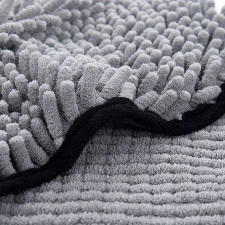 Thickened fiber dog bath robe towel in blue gray purple red measuring 62x23cm for quick drying pets