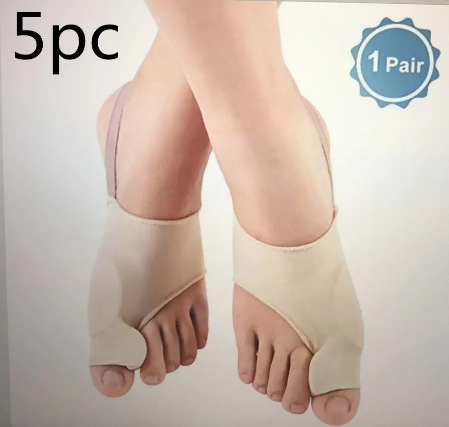Corrective toe socks with silicone gel bunion pad and toe separator in three sizes
