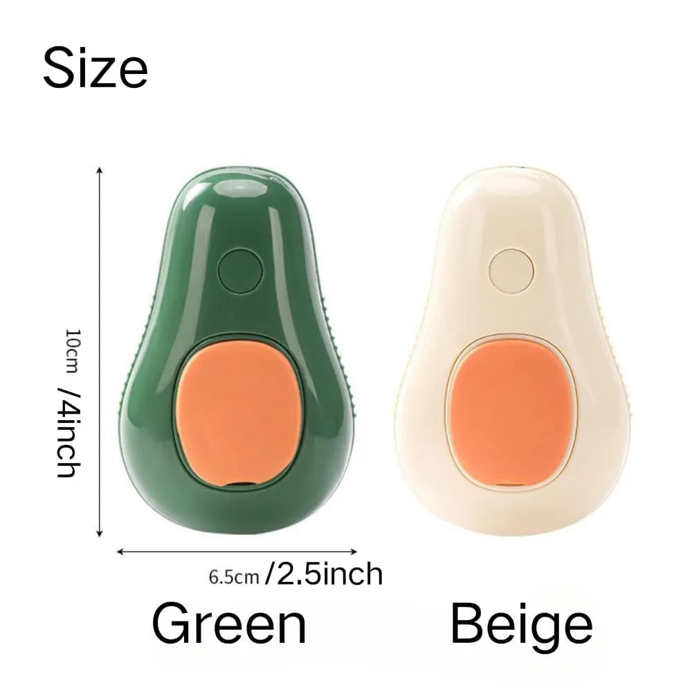 Green and white cat steam brush with water spray function and silicone grooming teeth
