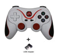 Black X3 Bluetooth wireless game controller for Android phones with optional mobile phone clip attached