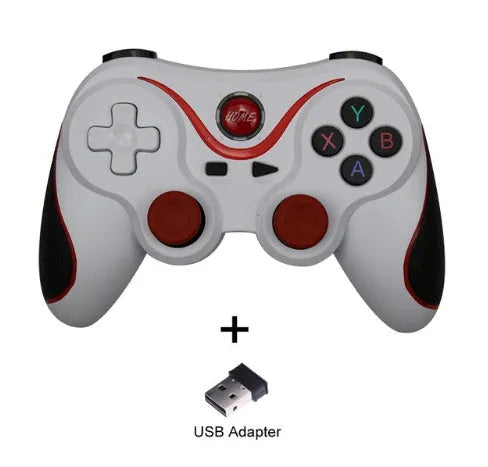 Black X3 Bluetooth wireless game controller for Android phones with optional mobile phone clip attached