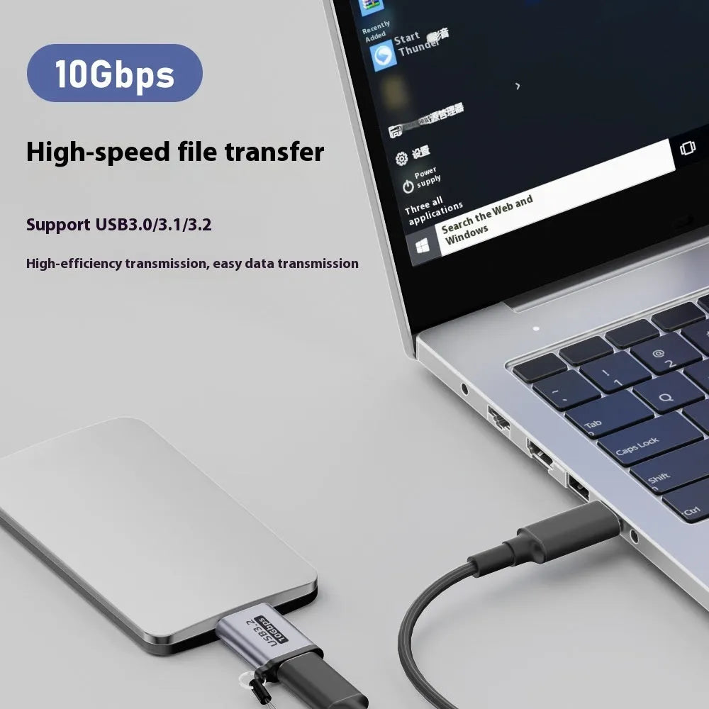 Micro B adapter converter showing Type-C and USB interface options for charging and data transfer