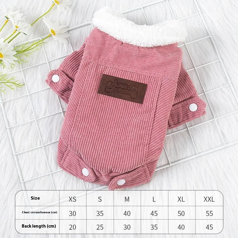 Lambswool grey dog winter vest with fleece lining and padding for cold weather warmth