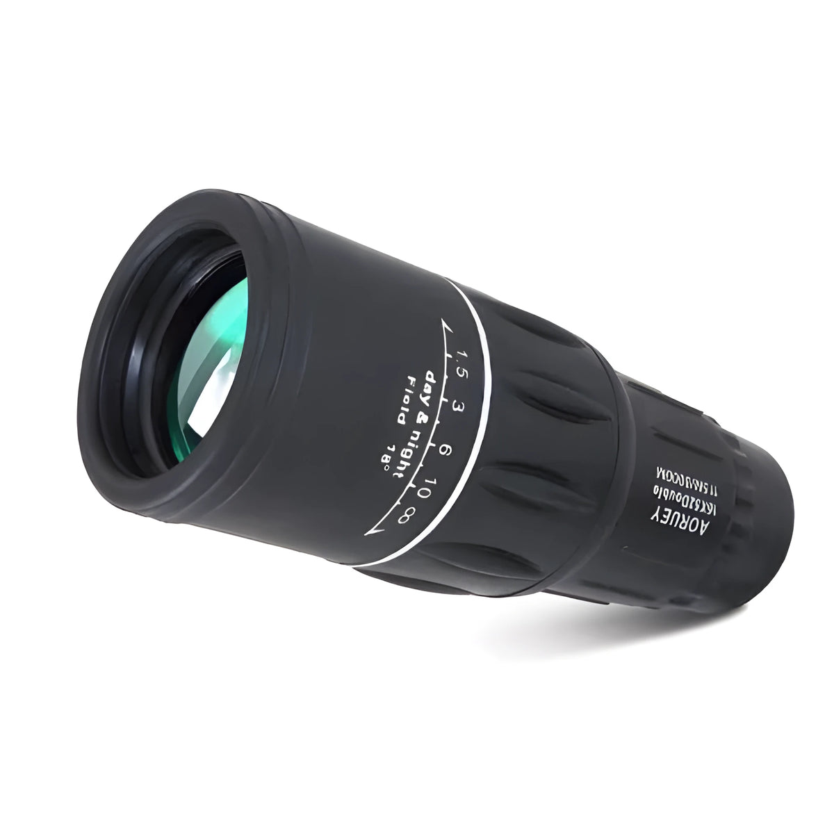 Black 16x52 monocular telescope with 52mm objective lens and roof prism design