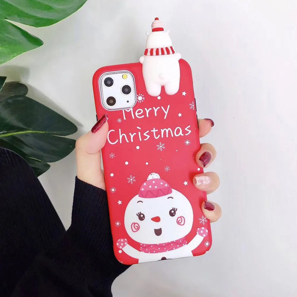 Christmas silicone back cover phone case for iPhone models