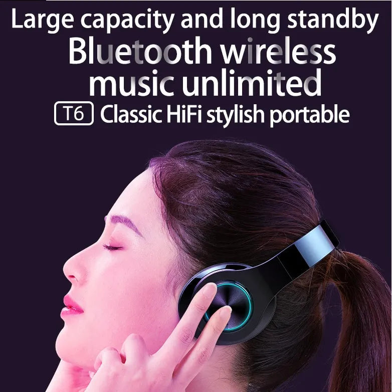 T6 wireless Bluetooth headset with 10 hour battery life and 10 metre range