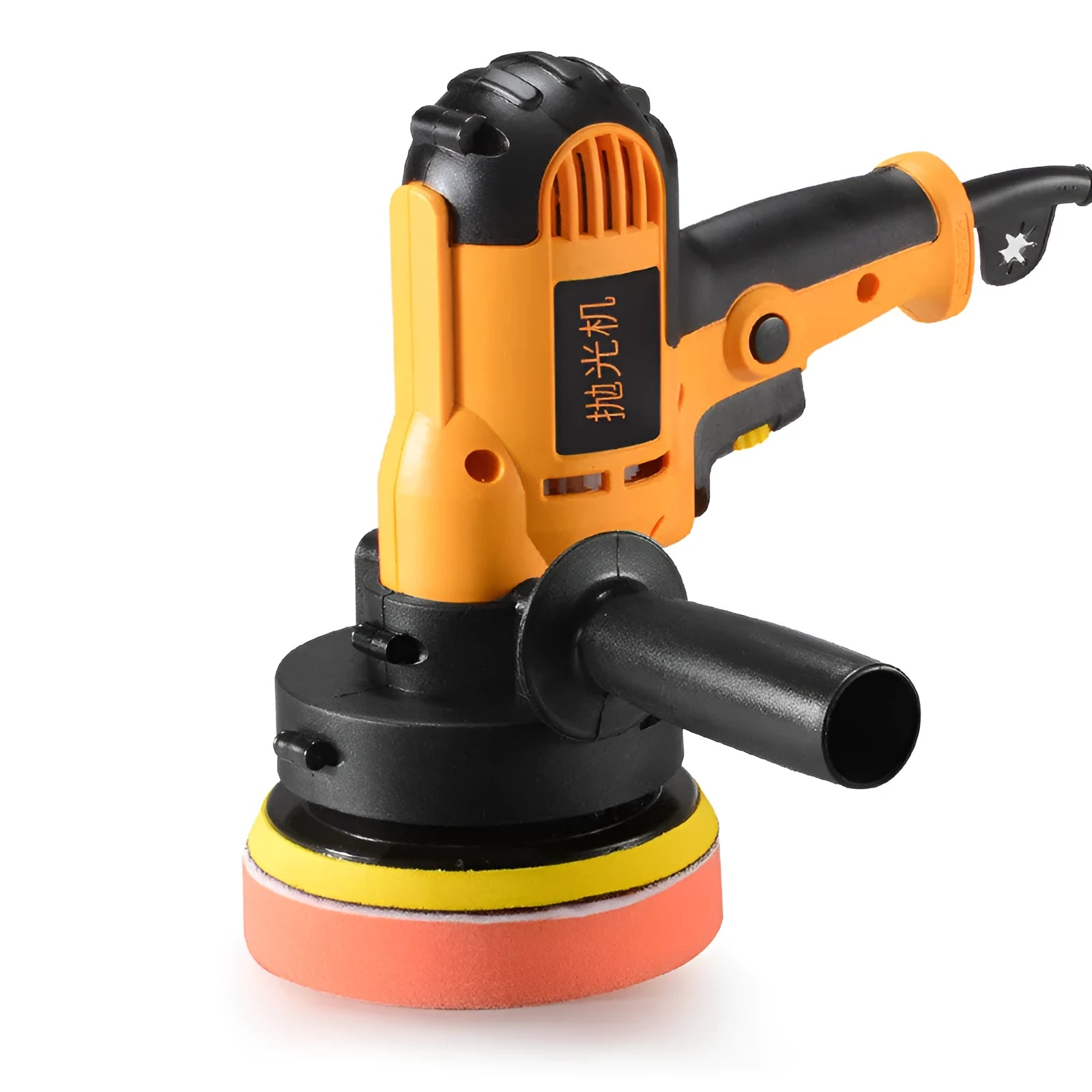 Yellow 700W car polishing machine with 125mm disc and copper motor construction